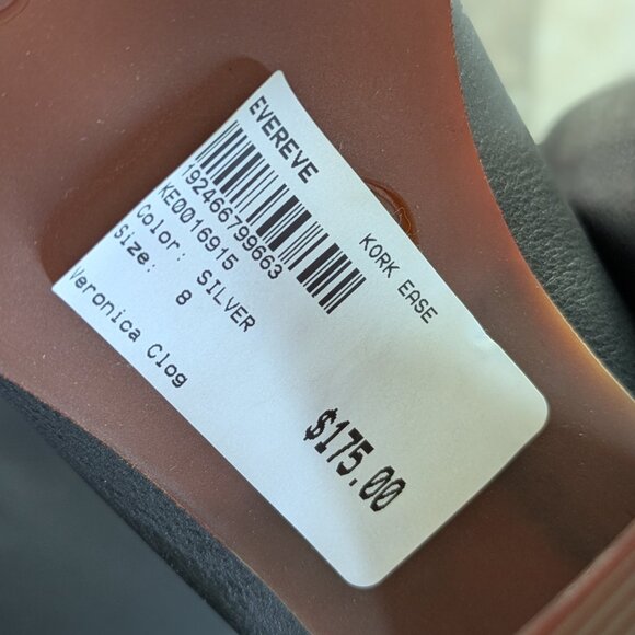 NEW Kork-Ease Silver 'Veronica' Heeled Clog (women's 8) - Picture 10 of 10